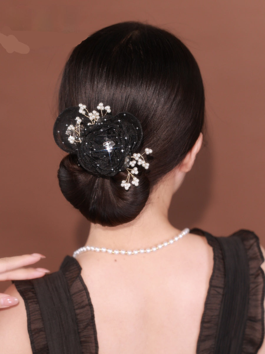 BoldlyBeautiful - Starry Sky Flower Style Hair Clip Black