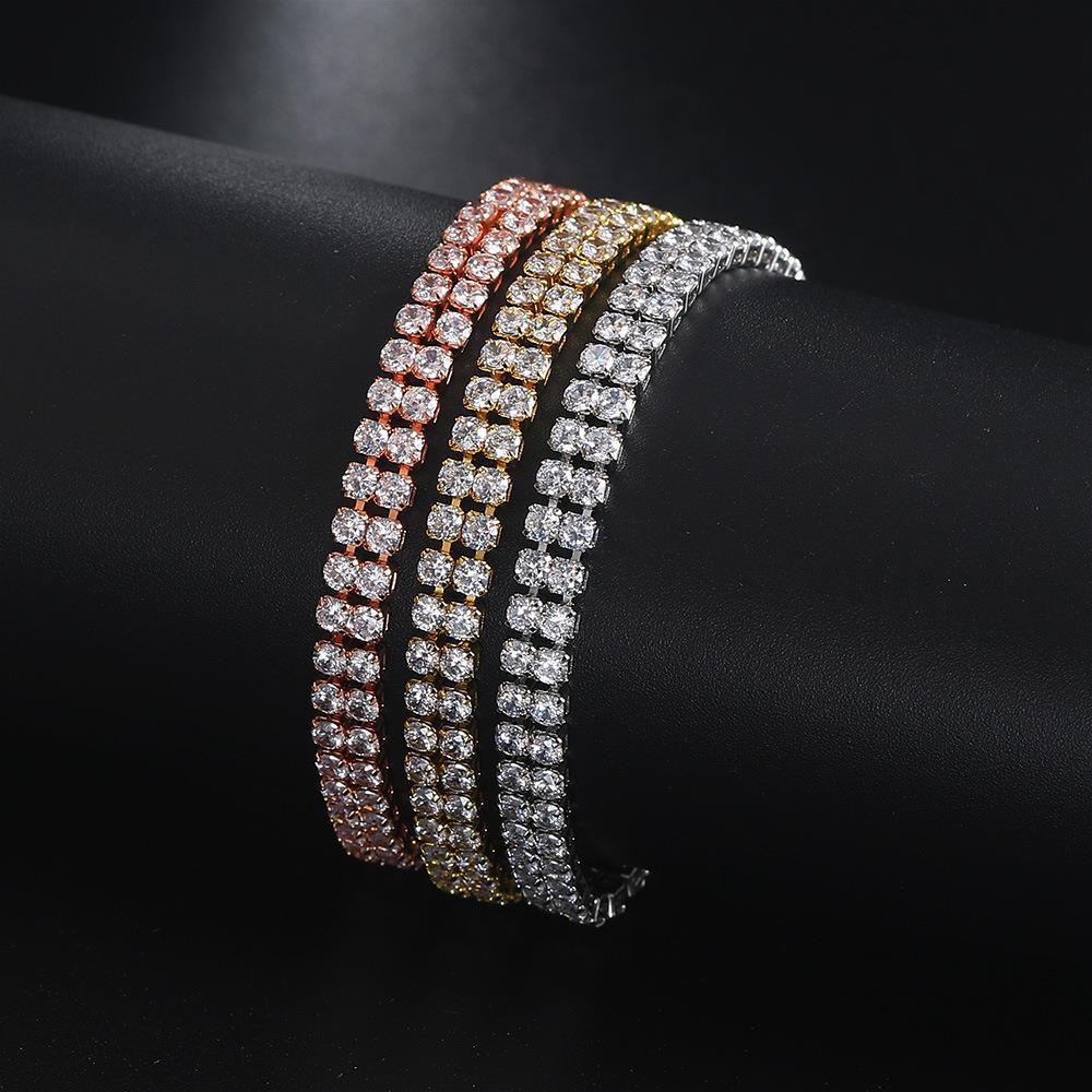 BoldlyBeautiful - Fashion Double Row Zircon Bracelet for Women Rhinestone Jewelry