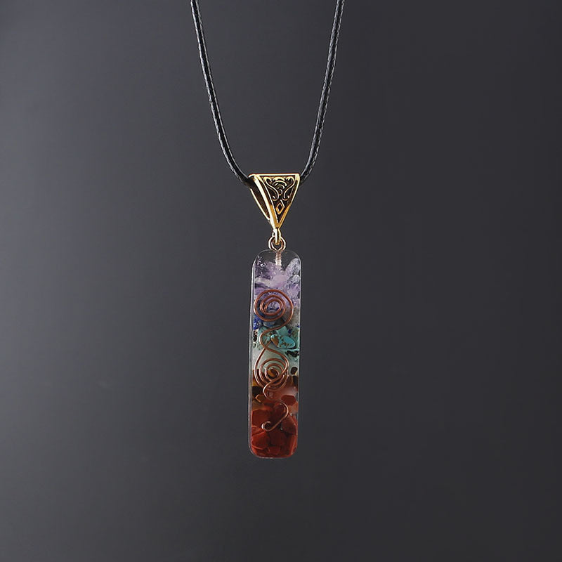 BoldlyBeautiful - Gravel Seven Chakra Spirit Pendant Necklace