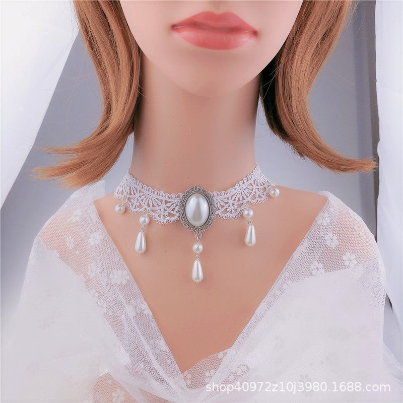 BoldlyBeautiful - Personalized Multi-Layer Crystal Lace Necklace Bone Chain