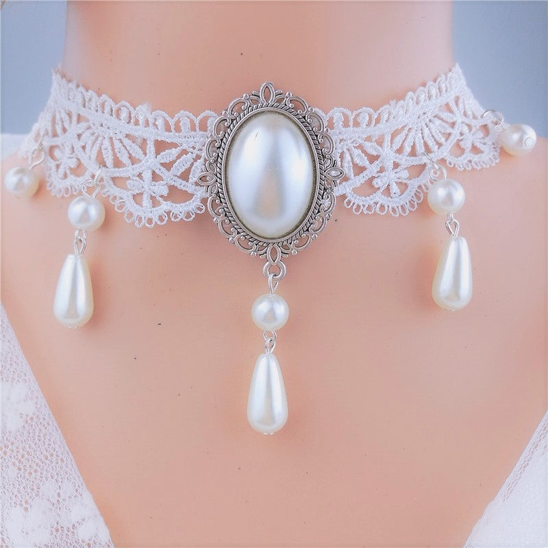 BoldlyBeautiful - Personalized Multi-Layer Crystal Lace Necklace Bone Chain