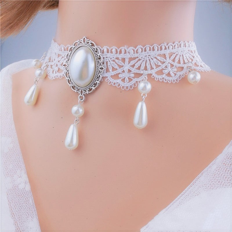 BoldlyBeautiful - Personalized Multi-Layer Crystal Lace Necklace Bone Chain