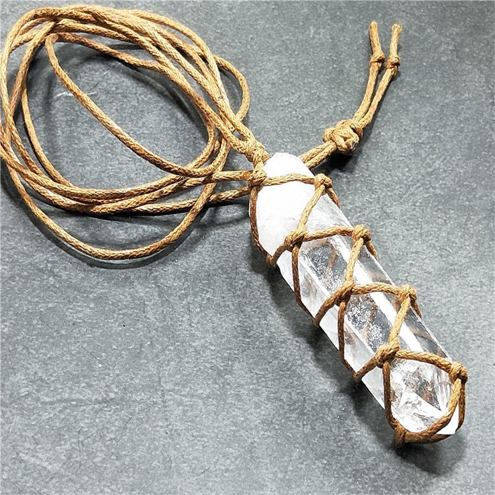 BoldlyBeautiful - White Crystal Pillar Pendant Necklace