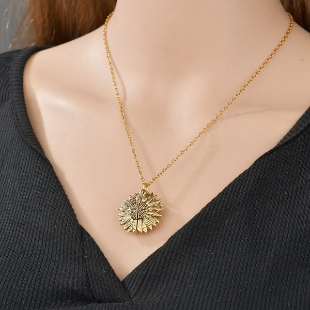 BoldlyBeautiful - Sunflower Double Lettering Necklace