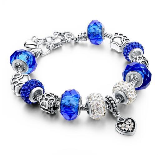 BoldlyBeautiful - Crystal Beads Bracelets & Bangles Snake Chain Charm Jewelry