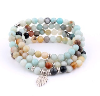 BoldlyBeautiful - Natural Stone Bracelet with Lotus Life Tree Anklet