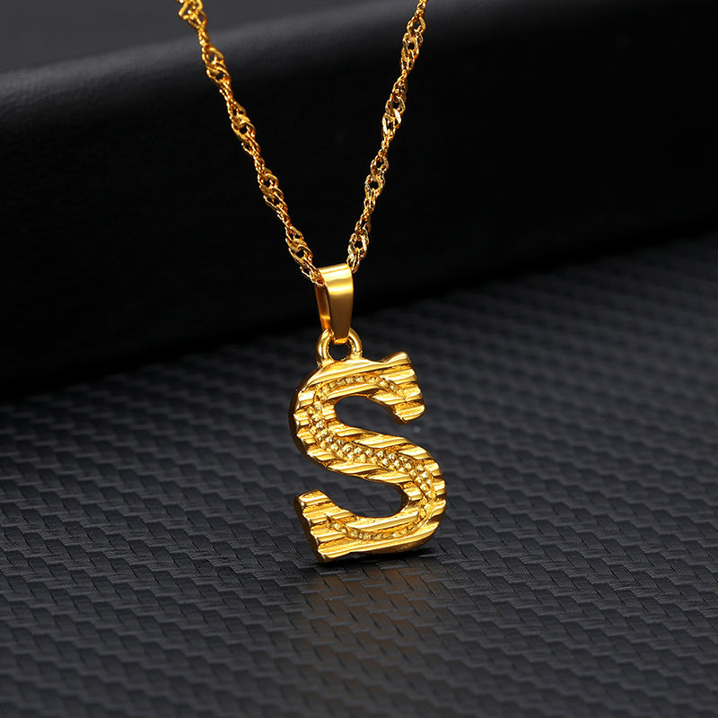 BoldlyBeautiful - 26 Letters Gold-Plated Pendant Necklace