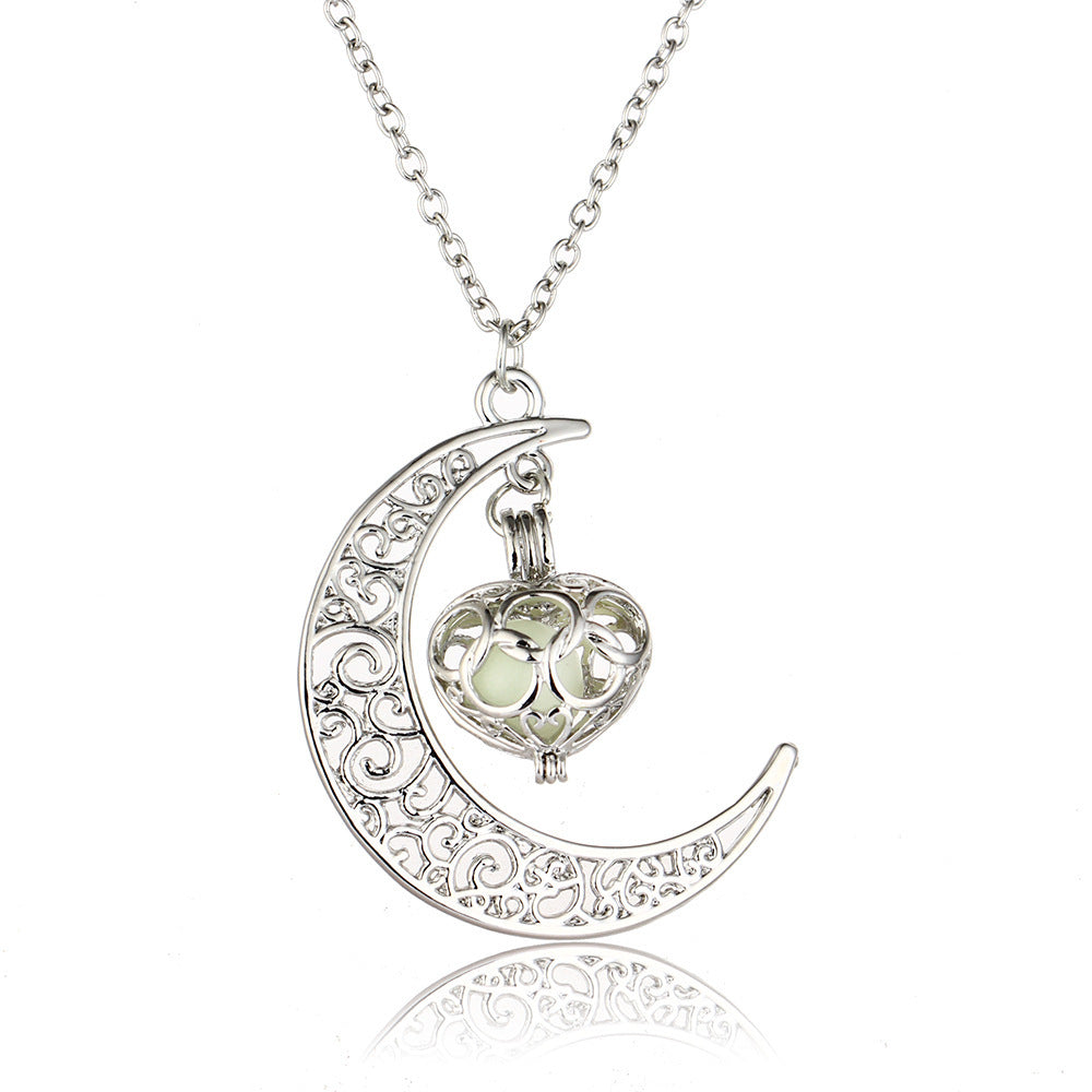 BoldlyBeautiful - Hollow Moon & Heart Choker Necklace