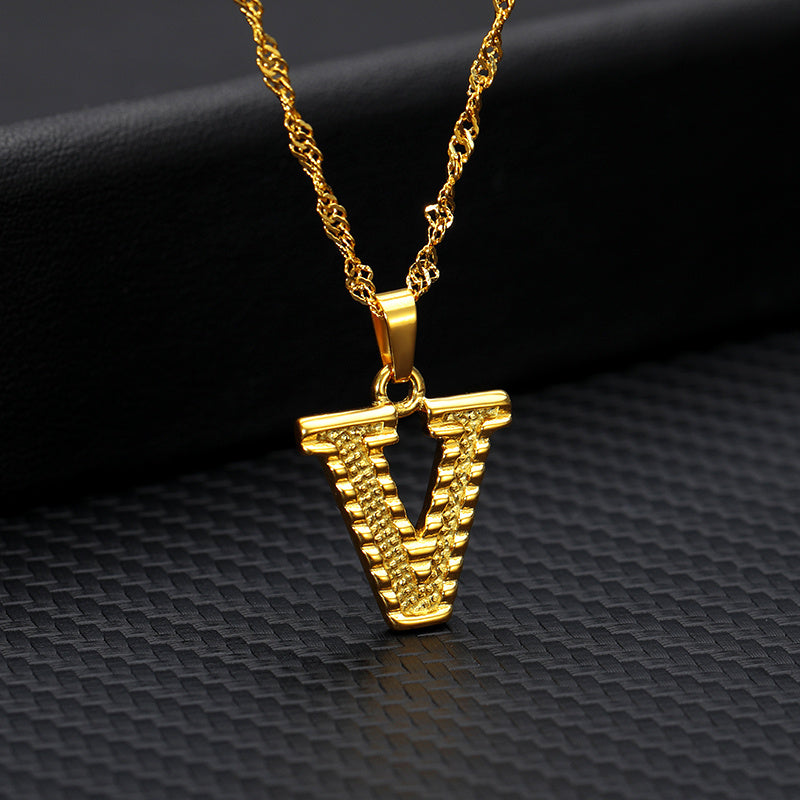 BoldlyBeautiful - 26 Letters Gold-Plated Pendant Necklace