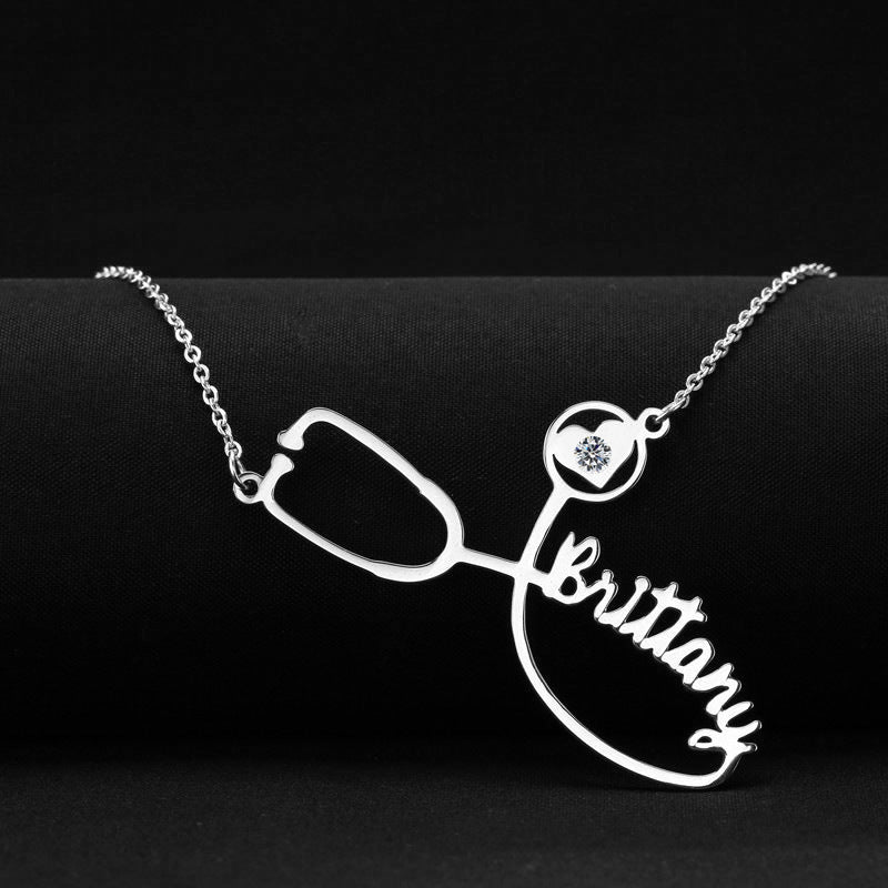 BoldlyBeautiful - Customized Stainless Steel Stethoscope Pendant Necklace