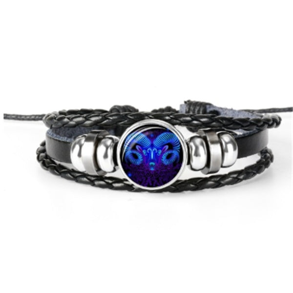 BoldlyBeautiful - Zodiac Constellation Braided Design Bracelet for Men Women Kids