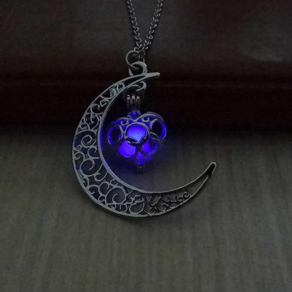 BoldlyBeautiful - Glowing Pendant Necklace with Silver Plated Chain