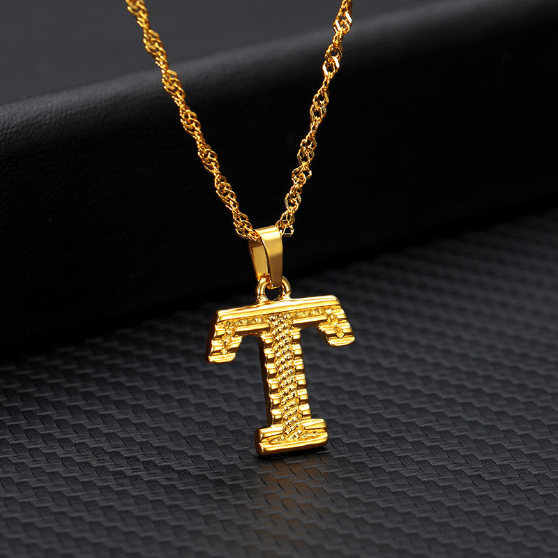 BoldlyBeautiful - 26 Letters Gold-Plated Pendant Necklace