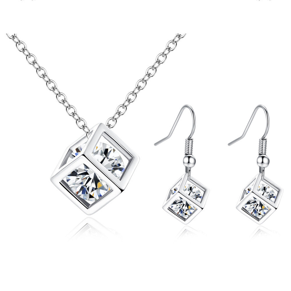 BoldlyBeautiful - Water Cube Zircon Jewelry Set