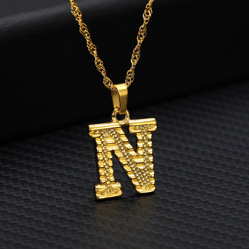 BoldlyBeautiful - 26 Letters Gold-Plated Pendant Necklace