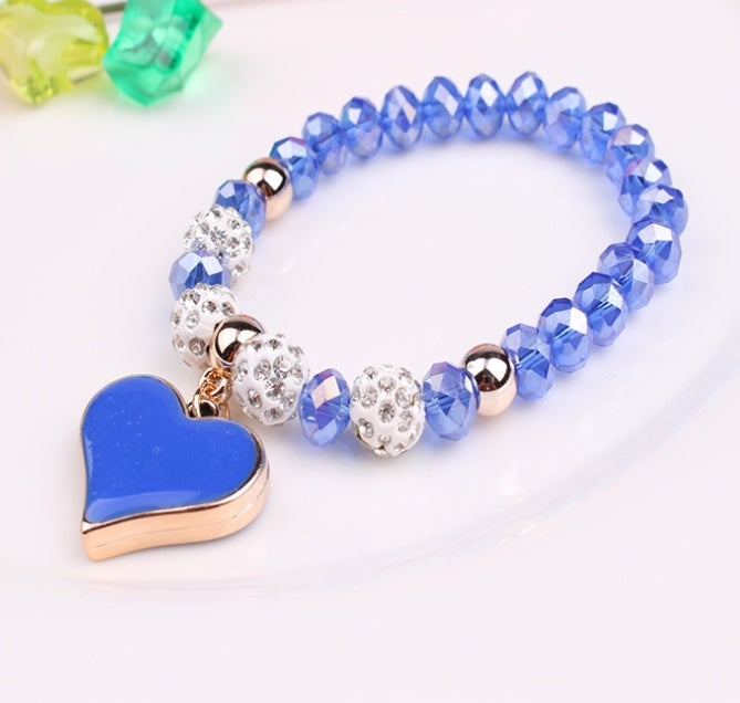 BoldlyBeautiful - Elastic Crystal Bracelet & Bangle Heart Jewelry