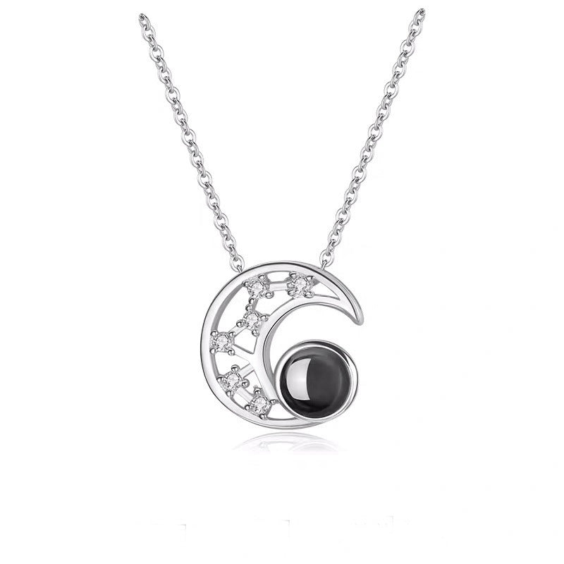 BoldlyBeautiful - Star Moon Projection Customized Photo Necklace