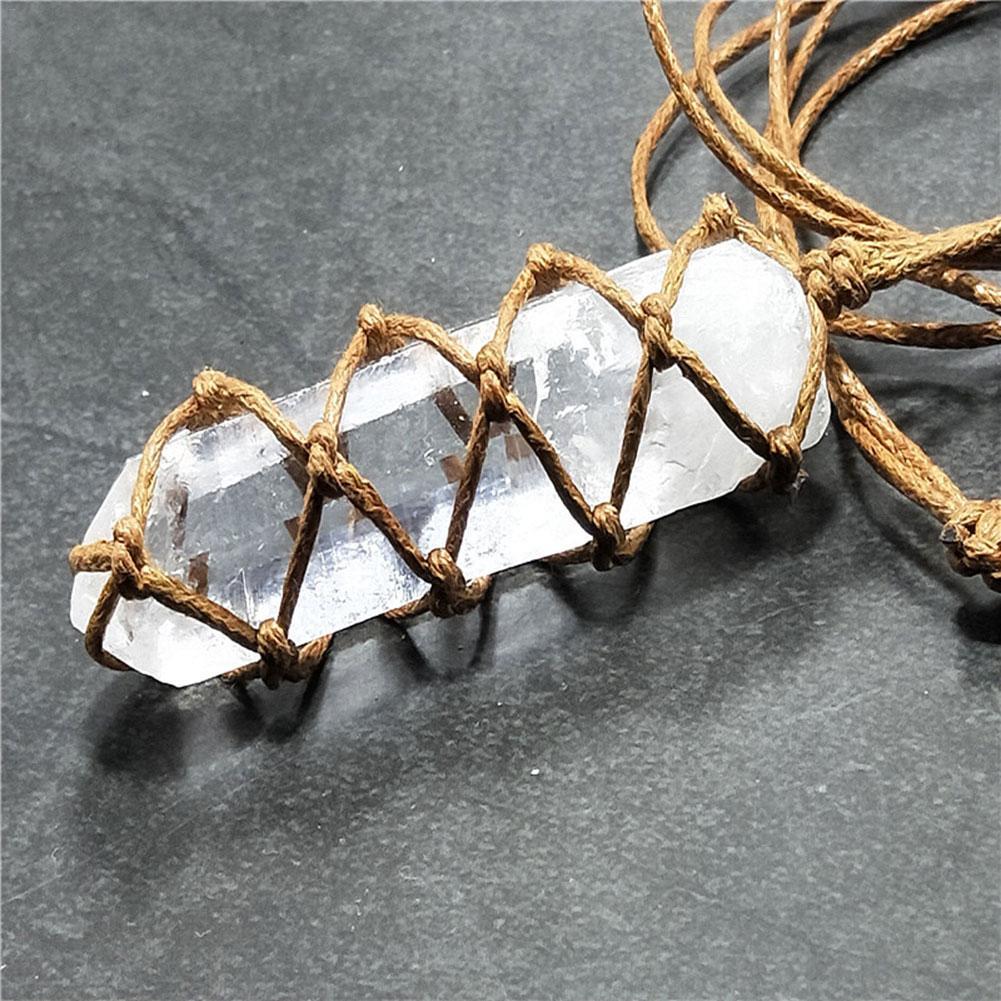 BoldlyBeautiful - White Crystal Pillar Pendant Necklace