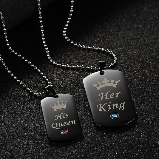 BoldlyBeautiful - Her King & His Queen Couple Pendant Necklaces