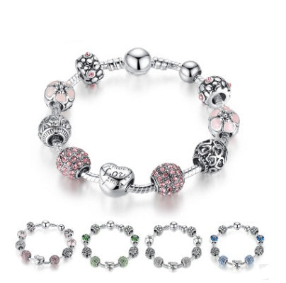 BoldlyBeautiful - Elegant Silver Charm Bracelet Fashion Jewelry