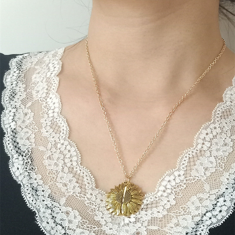 BoldlyBeautiful - Sunflower Double Lettering Necklace