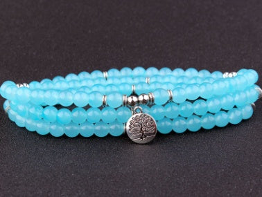 BoldlyBeautiful - Natural Stone Bracelet with Lotus Life Tree Anklet