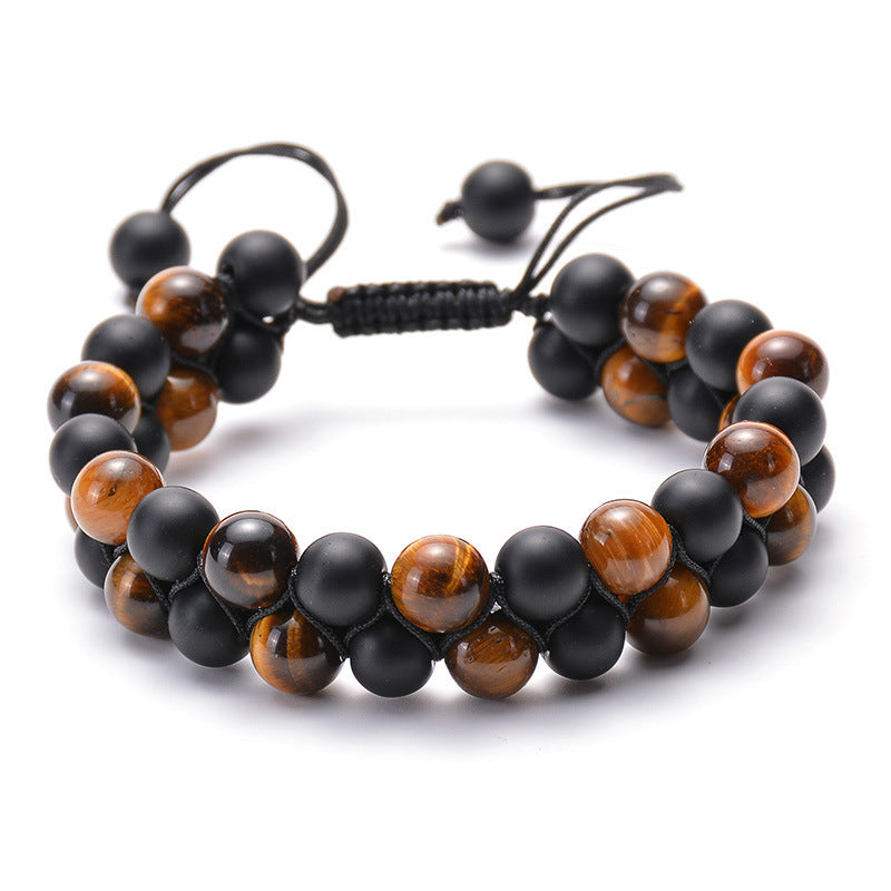 BoldlyBeautiful - Tiger Eye Couple Bracelets Matte Black Agate Beads Jewelry