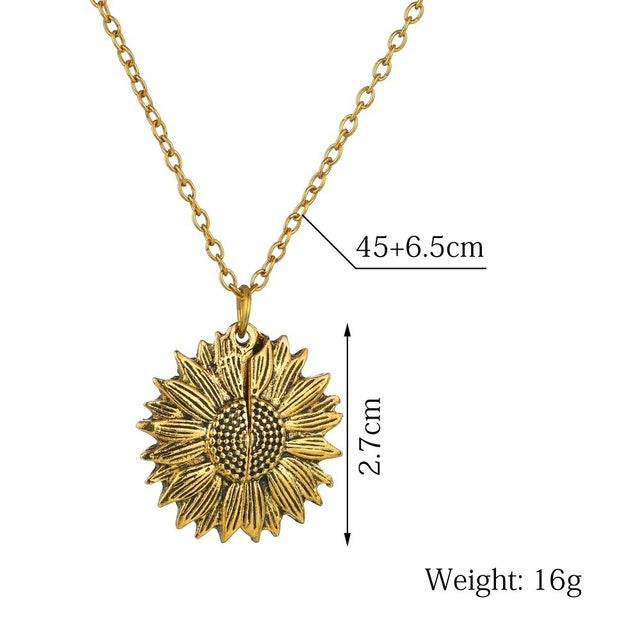 BoldlyBeautiful - Sunflower Double Lettering Necklace