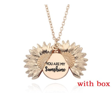 BoldlyBeautiful - Sunflower Double Lettering Pendant Necklace