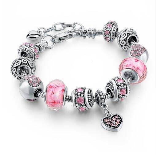 BoldlyBeautiful - Crystal Beads Bracelets & Bangles Snake Chain Charm Jewelry