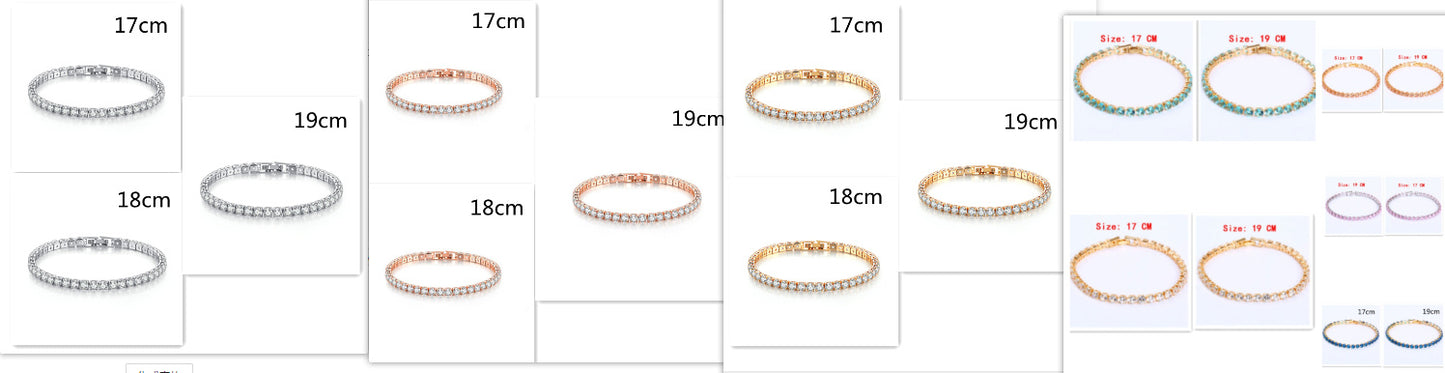 BoldlyBeautiful - Cubic Zirconia Tennis Bracelet Iced Out Chain Crystal Jewelry