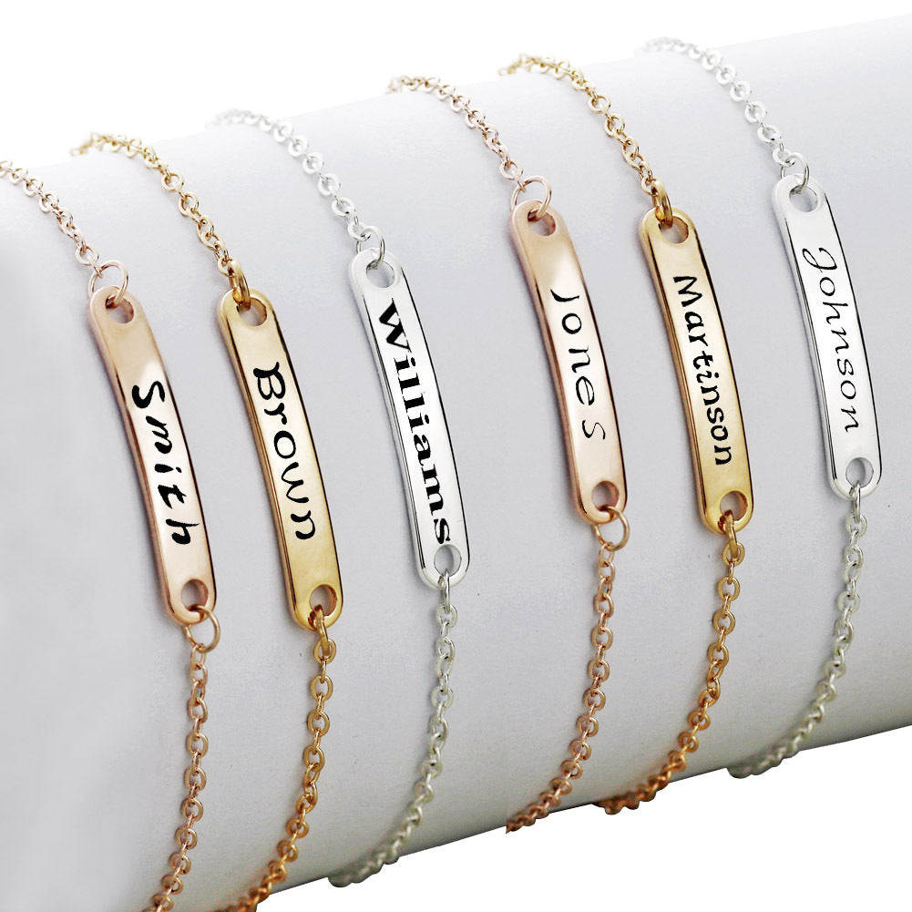 BoldlyBeautiful - Custom Engraved Name Bracelet Fashion Jewelry