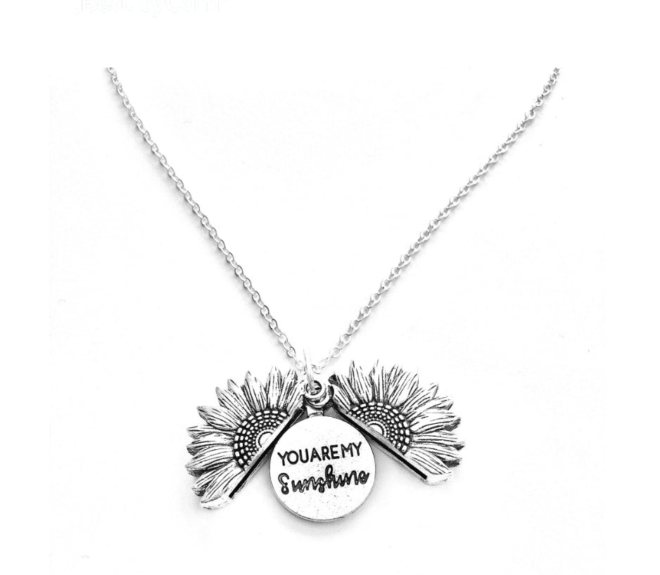 BoldlyBeautiful - Sunflower Double Lettering Pendant Necklace