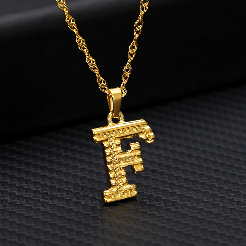 BoldlyBeautiful - 26 Letters Gold-Plated Pendant Necklace