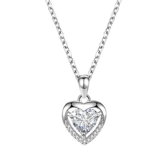 BoldlyBeautiful - 925 Heart-Shaped Rhinestone Luxury Personalized Necklace