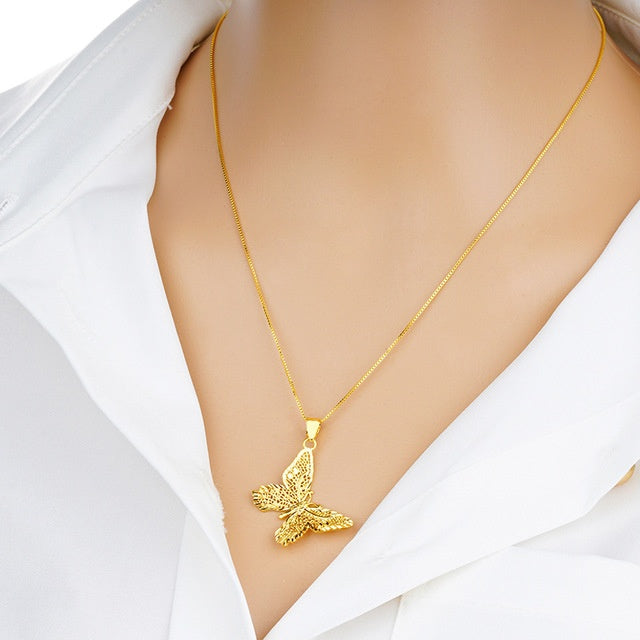 BoldlyBeautiful - Butterfly Pendant Chain Necklace