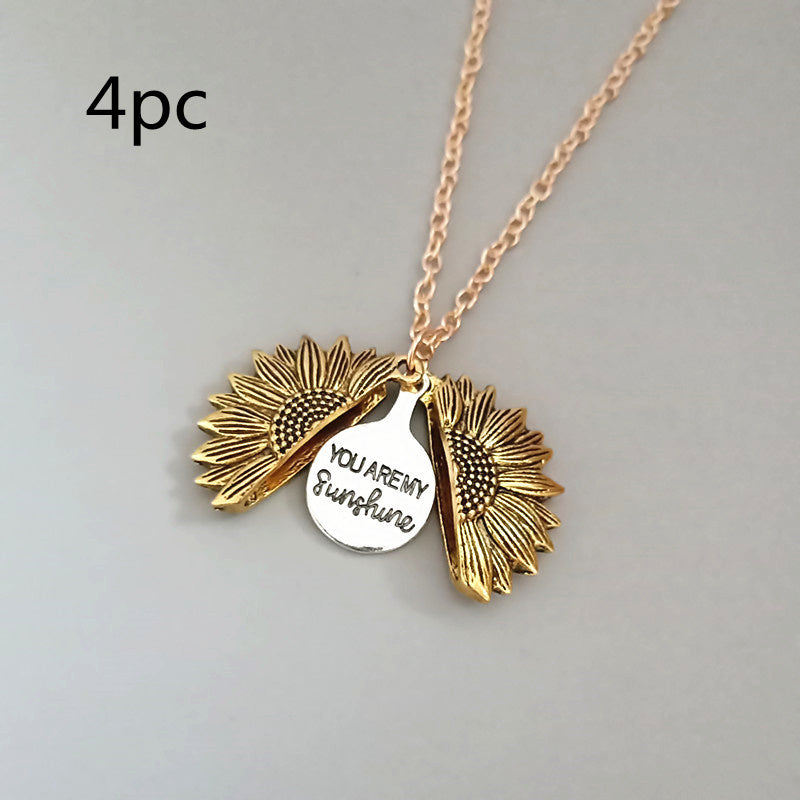 BoldlyBeautiful - Sunflower Double Lettering Necklace