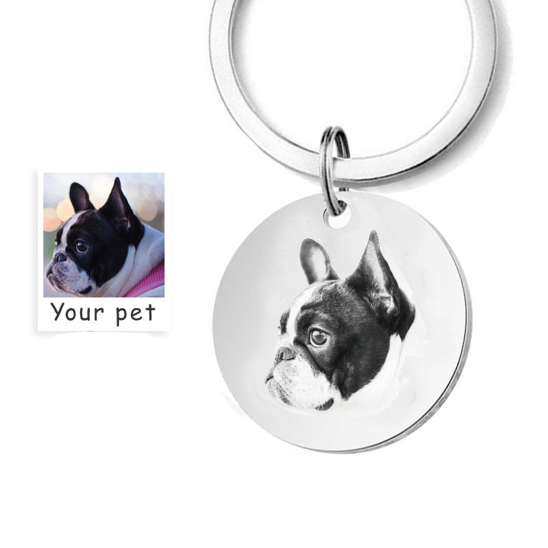 BoldlyBeautiful - Custom Engraved Pet Name Photo Keychain