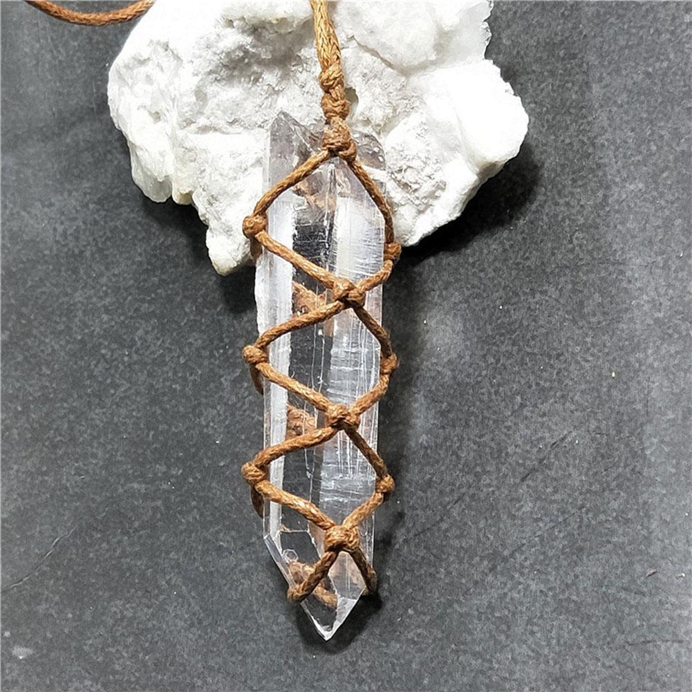 BoldlyBeautiful - White Crystal Pillar Pendant Necklace