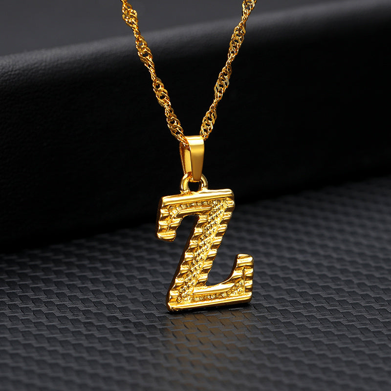 BoldlyBeautiful - 26 Letters Gold-Plated Pendant Necklace