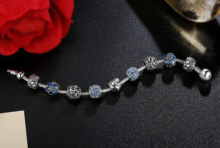 BoldlyBeautiful - Elegant Silver Charm Bracelet Fashion Jewelry