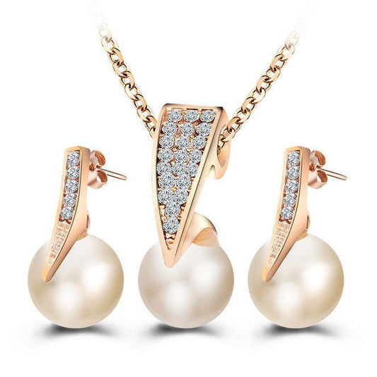 BoldlyBeautiful - Pearl Wedding Banquet Jewelry Set