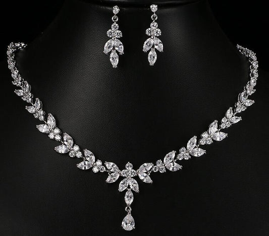 BoldlyBeautiful - Simple Zircon Bridal Jewelry Set