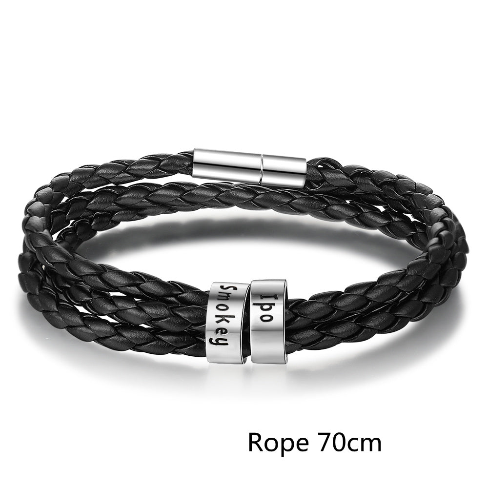 BoldlyBeautiful - Braided Genuine Leather Bracelet Jewelry