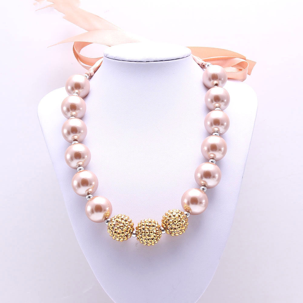 BoldlyBeautiful - Bandage Golden Pearl Children's Necklace Europe And America