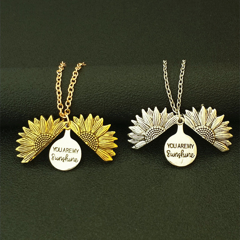 BoldlyBeautiful - Sunflower Double Lettering Necklace