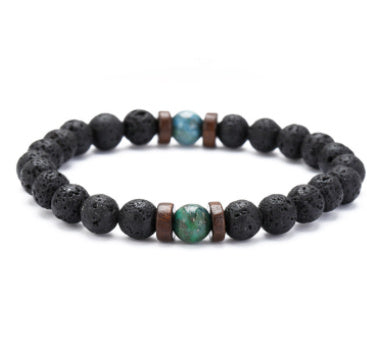 BoldlyBeautiful - Personality Men's Black Volcanic Stone Bracelet Fashion Jewelry