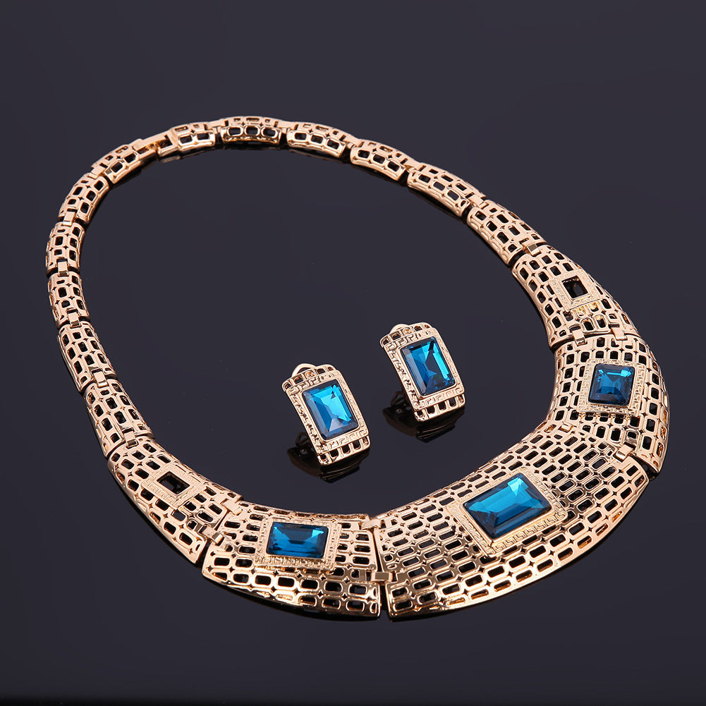 BoldlyBeautiful - Electroplating Alloy Gemstone Bridal Jewelry Sets