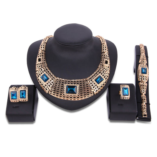 BoldlyBeautiful - Electroplating Alloy Gemstone Bridal Jewelry Sets