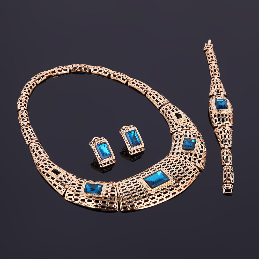 BoldlyBeautiful - Electroplating Alloy Gemstone Bridal Jewelry Sets